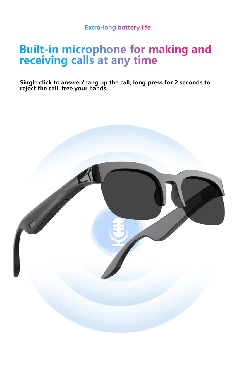Bluetooth Smart Glasses | Audio &amp; AI Translation Options