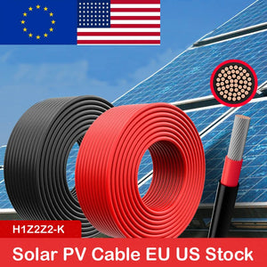 Solar PV Cable, Tinned Copper 6-16 AWG, 20-100 m