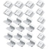 A set of 20 silver aluminum channel clips arranged in a grid on a plain white background.