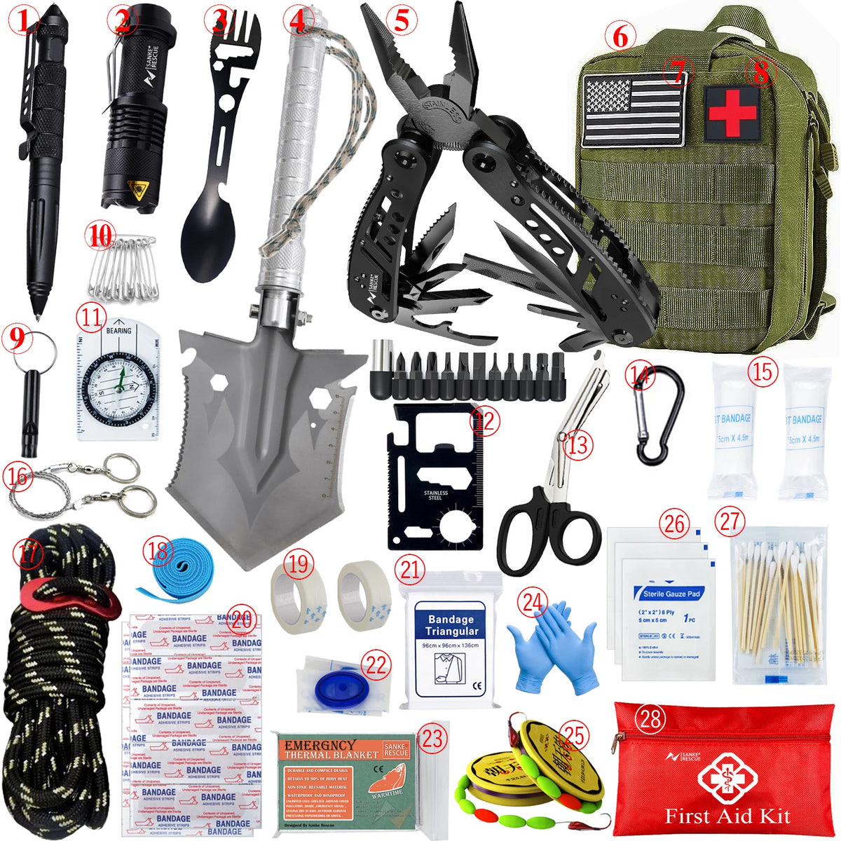 Outdoor Emergency &amp; First Aid Kit with MOLLE Bag