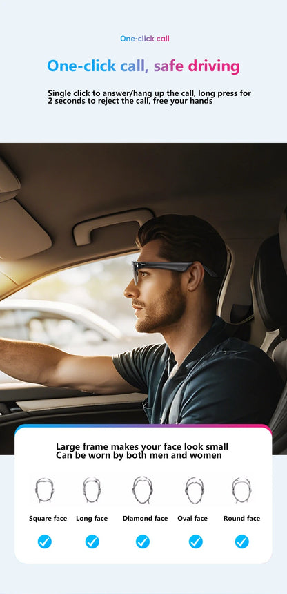 Bluetooth Smart Glasses | Audio &amp; AI Translation Options