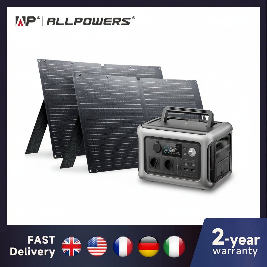 ALLPOWERS Solar Generator | 100W–200W Panel + 600W Power Station 299Wh - SunTweet