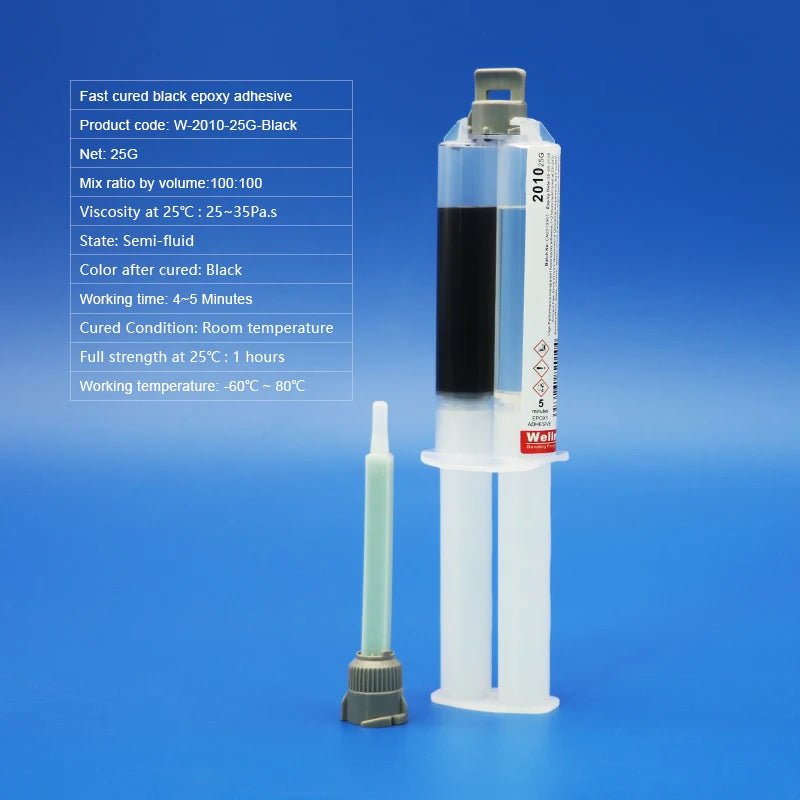 Black 2-Part Epoxy Adhesive for Solar &amp; Metal Repairs, 25 g - SunTweet