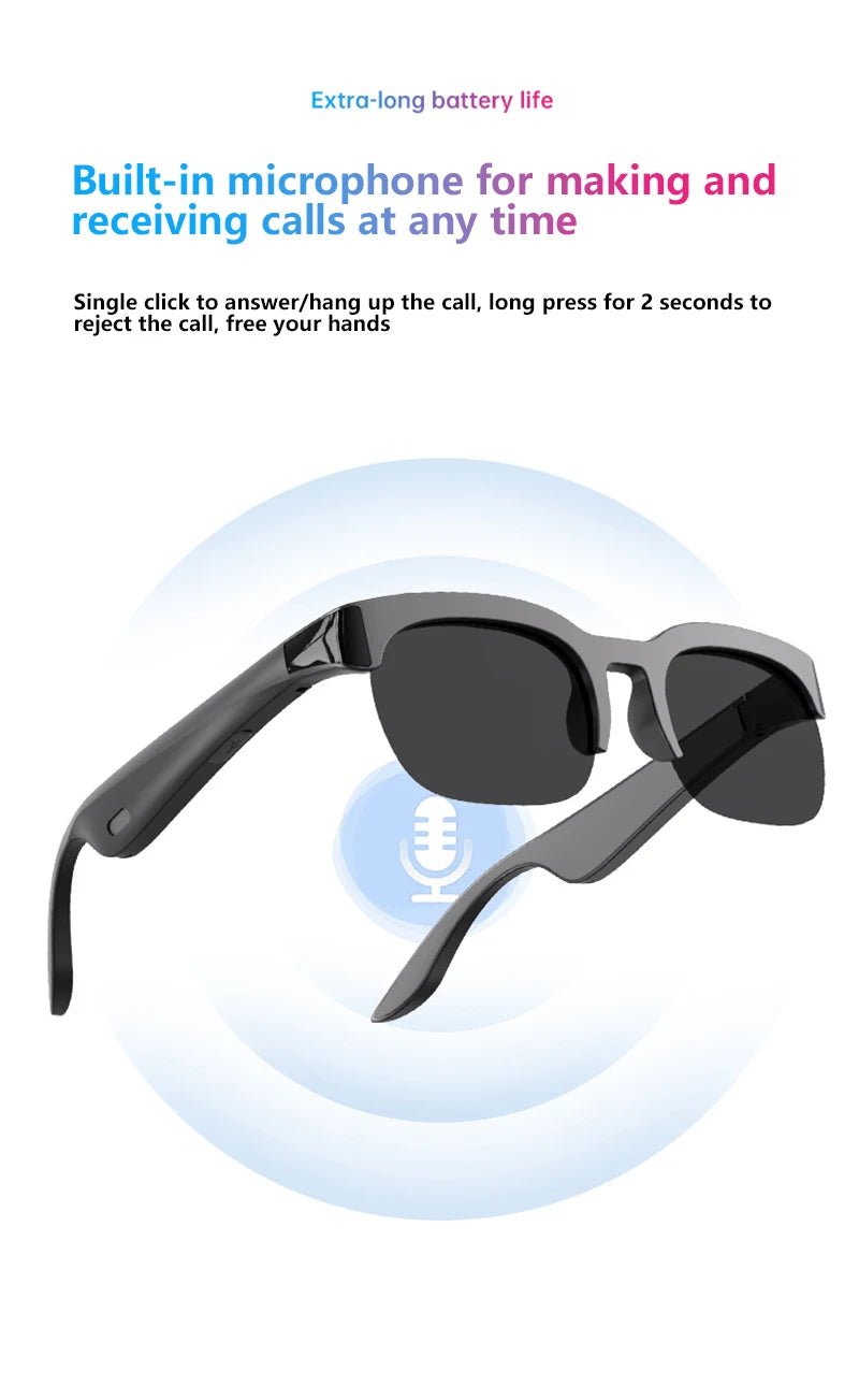 Bluetooth Smart Glasses | Audio &amp; AI Translation Options - SunTweet