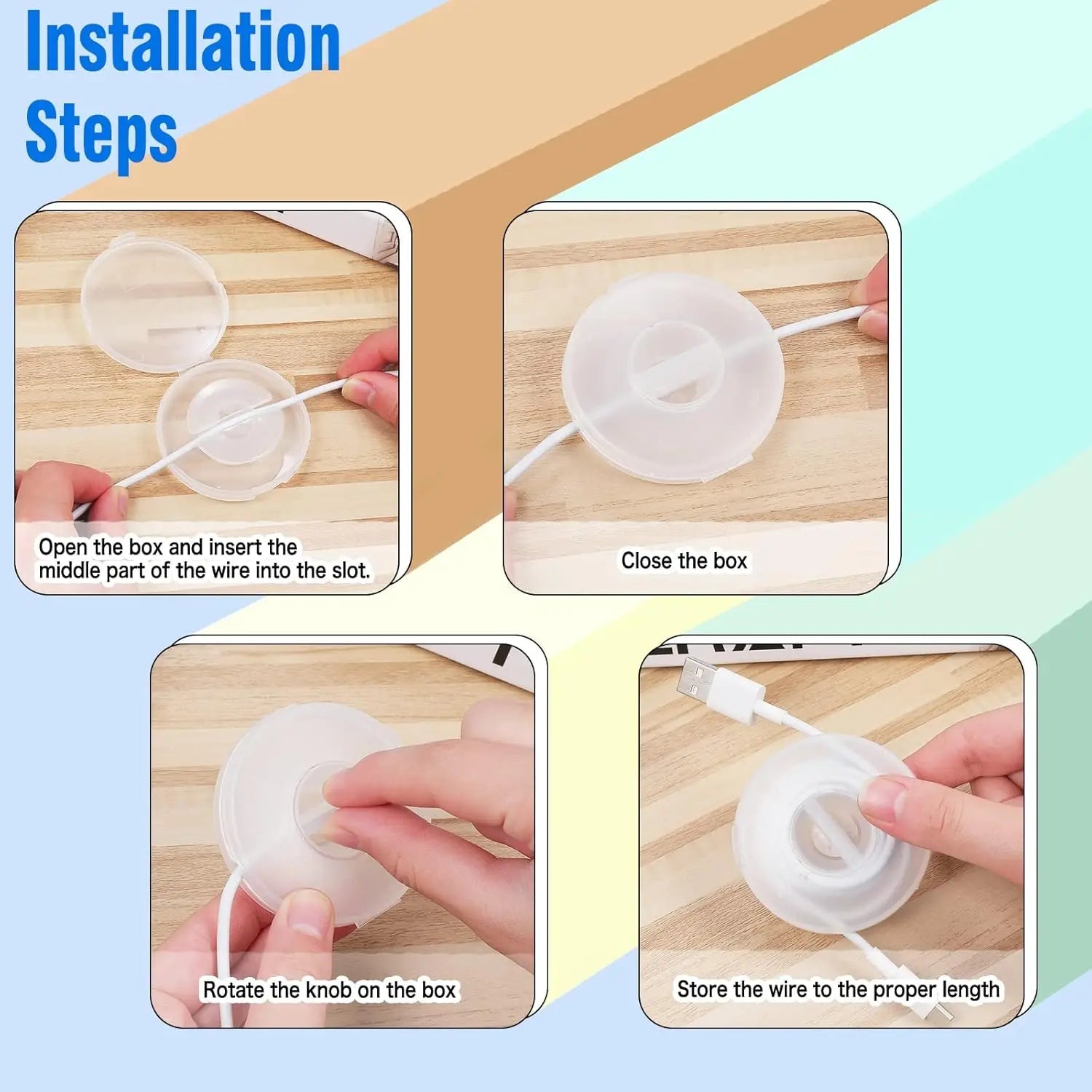 Charger Round Storage Cable Winder Retractable Cables - SunTweet