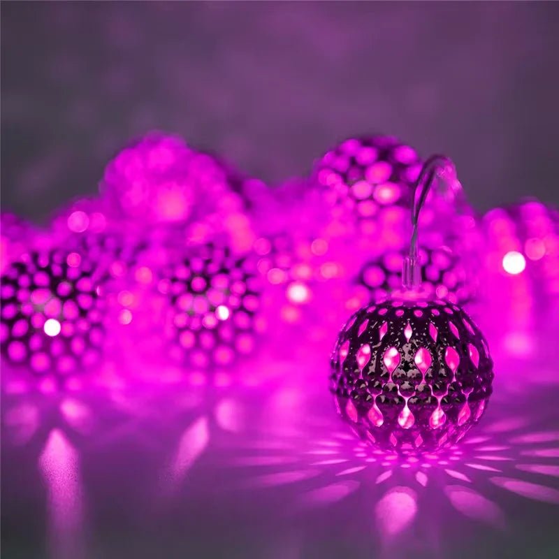 Moroccan Ball Solar String Lights | 20/30/50 LED Outdoor Decor - SunTweet