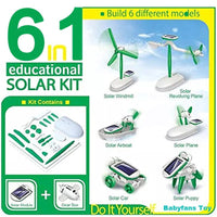 New DIY 6 IN 1 Educational Learning Power Solar Robot Kit - SunTweet
