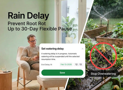Smart WiFi Solar Sprinkler Timer | 2 - Zone Garden Irrigation Controller with Flow Detection - SunTweet