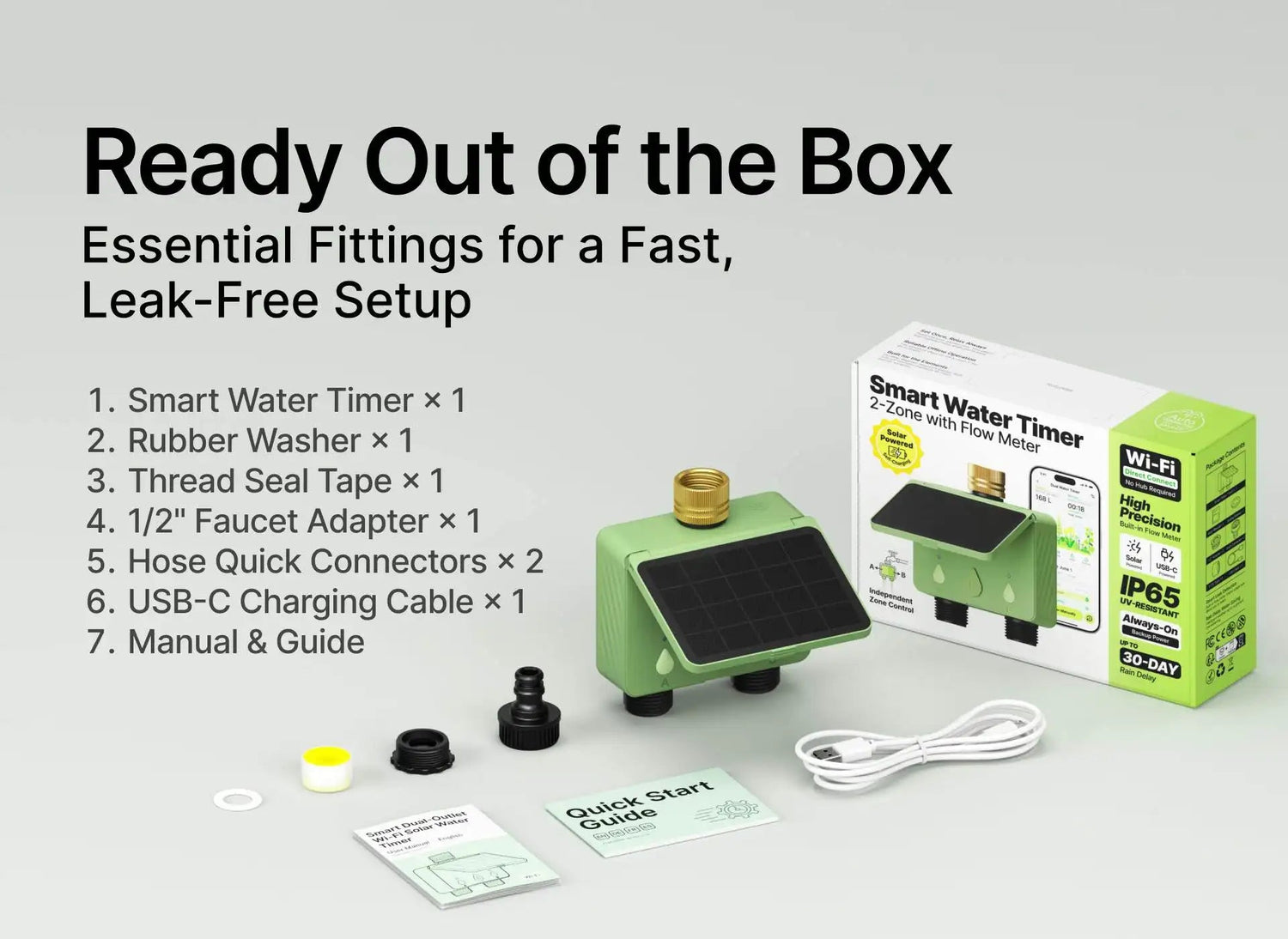 Smart WiFi Solar Sprinkler Timer | 2 - Zone Garden Irrigation Controller with Flow Detection - SunTweet