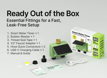 Smart WiFi Solar Sprinkler Timer | 2 - Zone Garden Irrigation Controller with Flow Detection - SunTweet