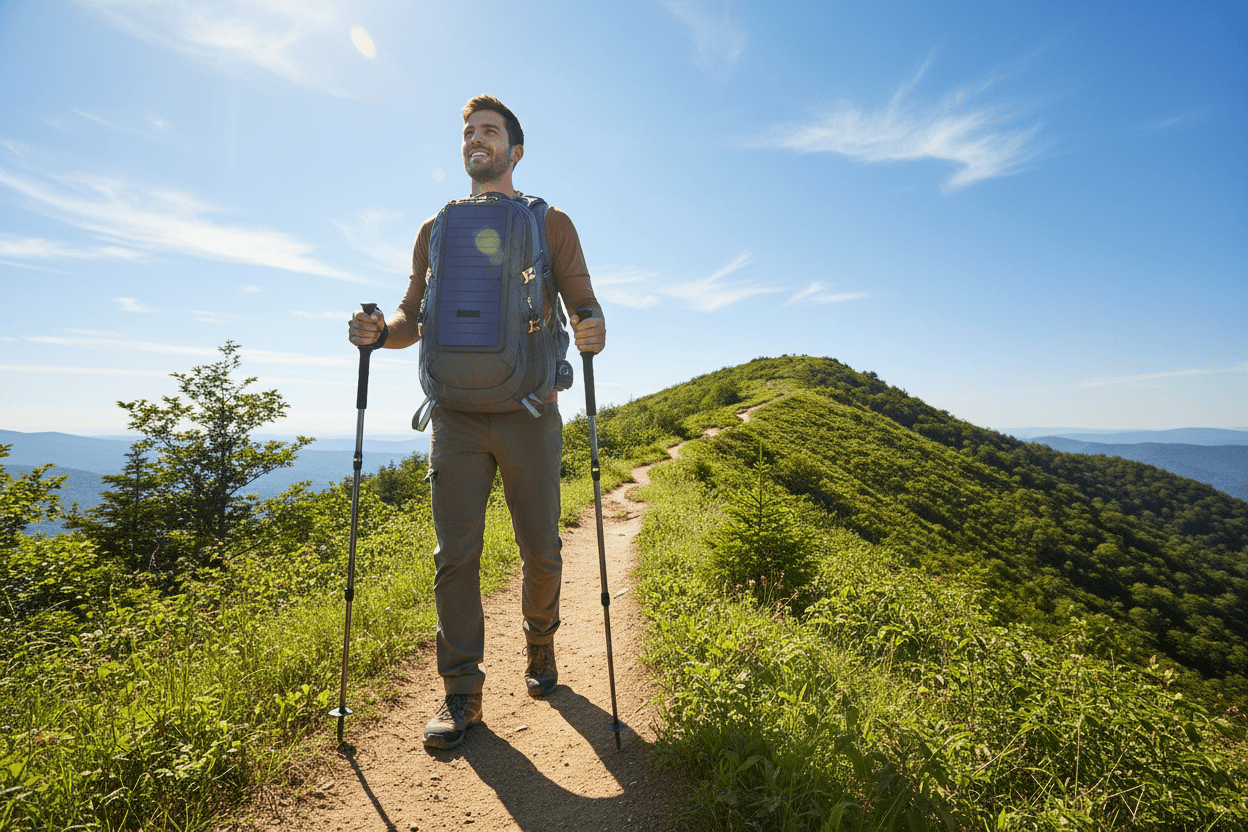 Solar Backpack Foldable Hiking Daypack - SunTweet