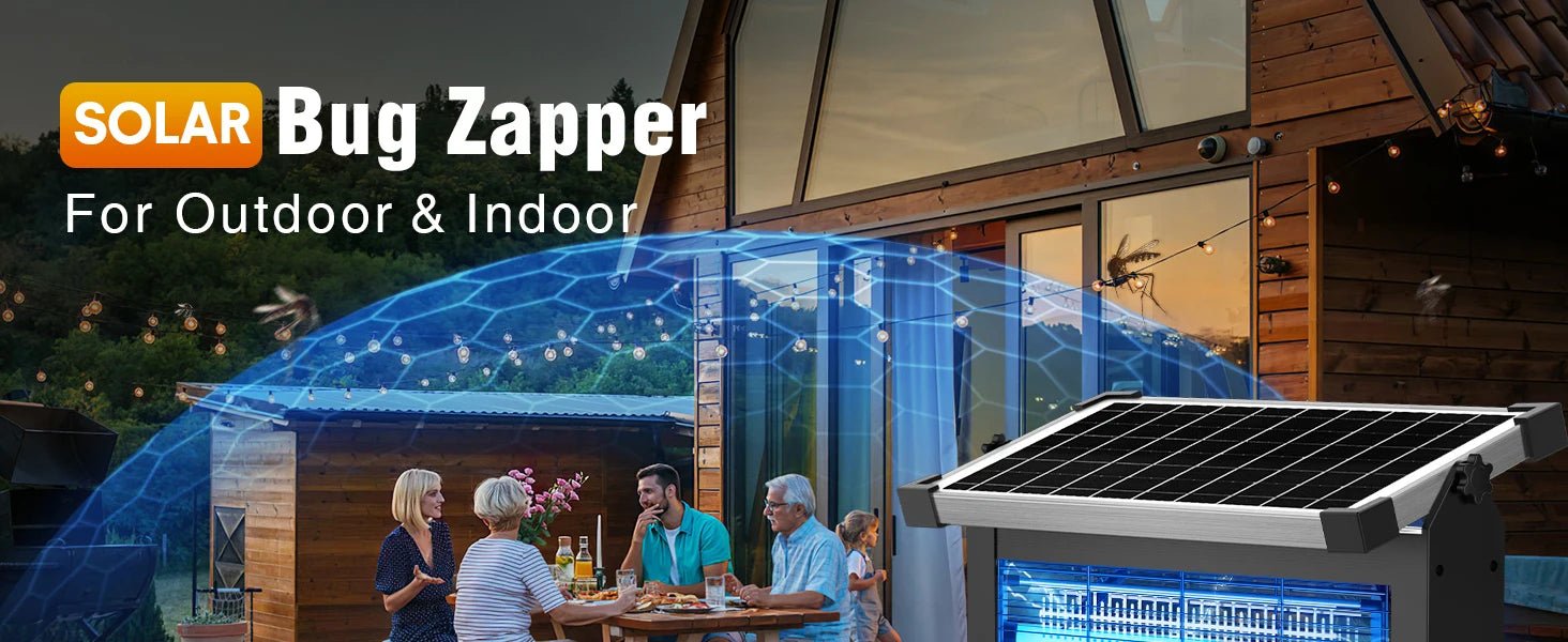 Solar Bug Zapper Outdoor | 4500V Electric Mosquito Zapper with Motion Sensor - SunTweet