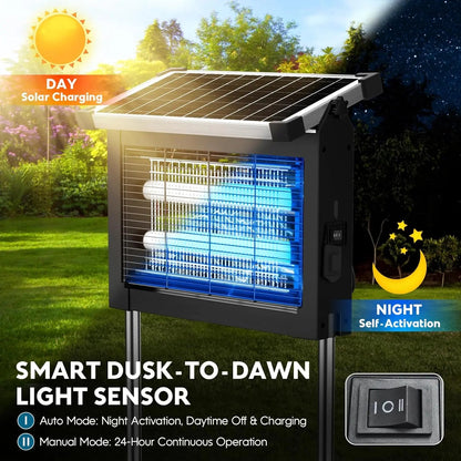 Solar Bug Zapper Outdoor | 4500V Electric Mosquito Zapper with Motion Sensor - SunTweet