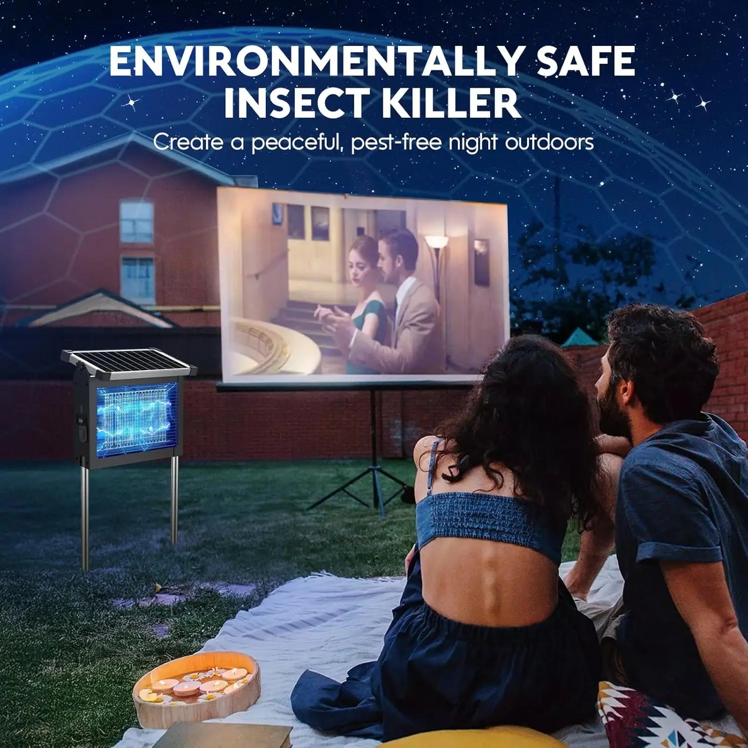 Solar Bug Zapper Outdoor | 4500V Electric Mosquito Zapper with Motion Sensor - SunTweet