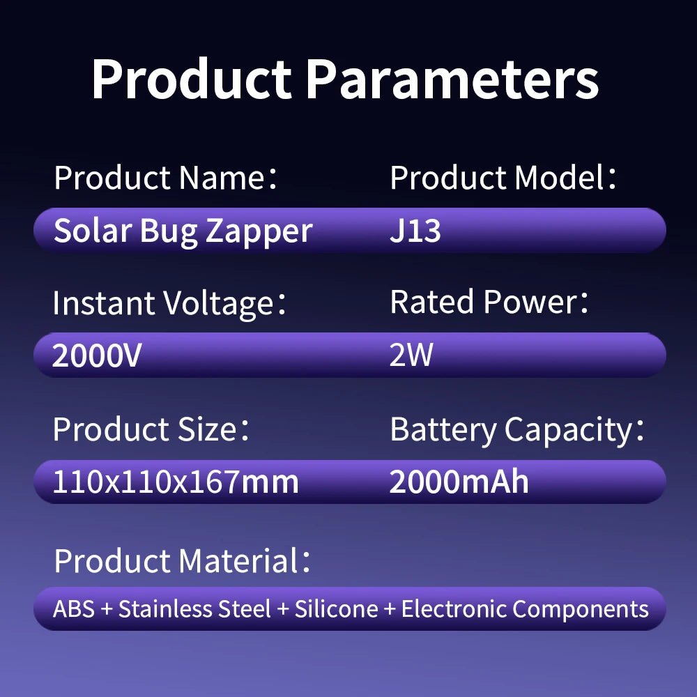 Solar Garden Fly Zapper | Mosquito Killer Lamp with Insect Trap - SunTweet