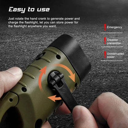 Solar Hand Crank LED Flashlight | Emergency Torch for Camping &amp; Outdoor - SunTweet