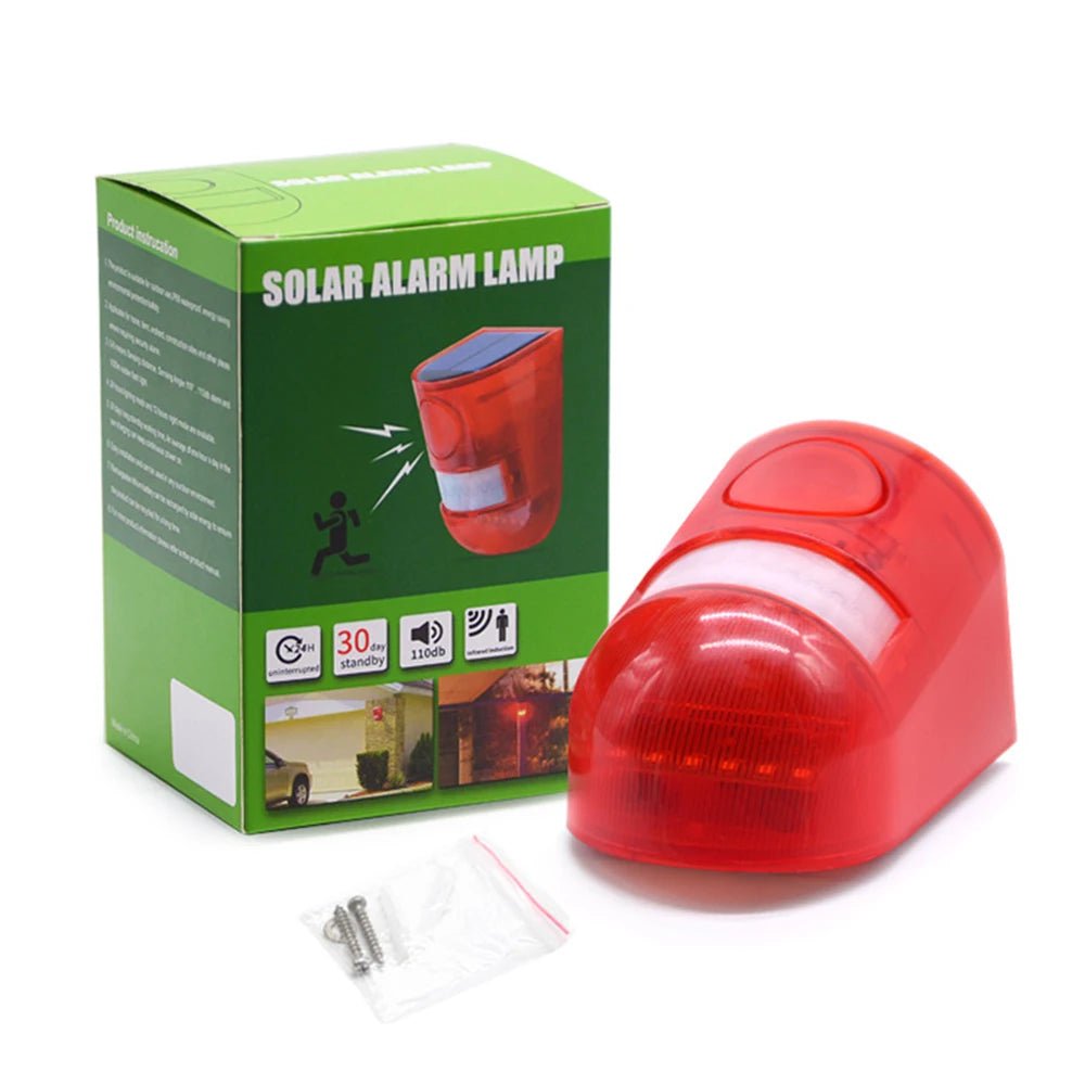 Solar Infrared Burglar Alarm | Outdoor Motion Sensor Strobe Siren Security System - SunTweet