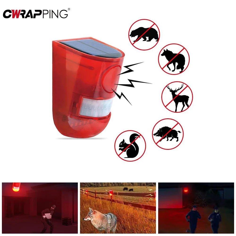 Solar Infrared Burglar Alarm | Outdoor Motion Sensor Strobe Siren Security System - SunTweet