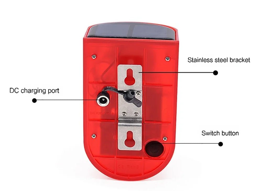 Solar Infrared Burglar Alarm | Outdoor Motion Sensor Strobe Siren Security System - SunTweet