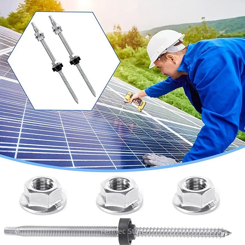 Solar Panel Roof Hanger Bolts, M10 304 Stainless Steel, 4 or 6 Pieces - SunTweet