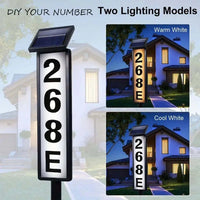 Solar Powered House Number Sign | LED Address Plaque with Pole Mount - SunTweet