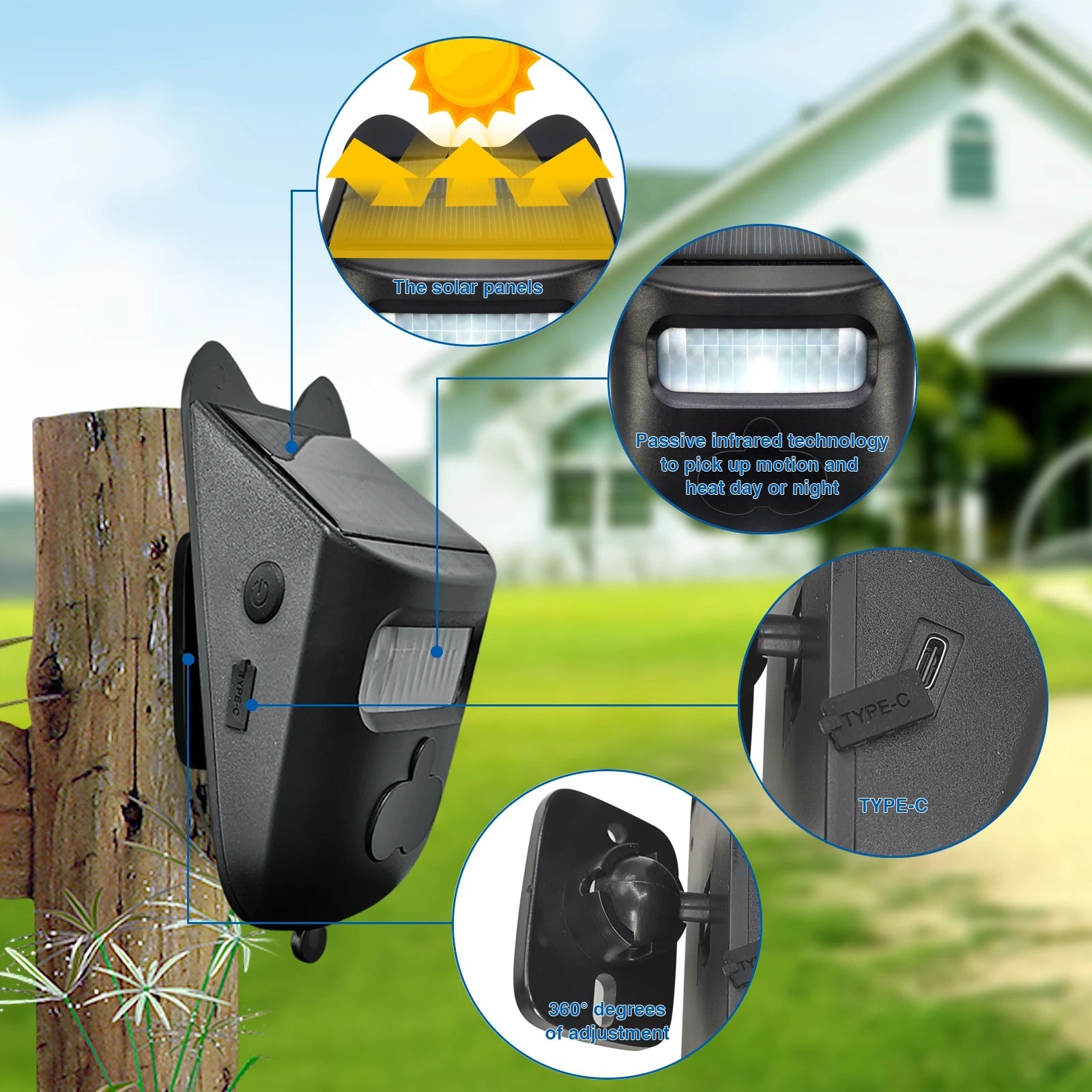 Solar Powered Wireless Driveway Alarm | 600ft Motion Sensor Alert - SunTweet