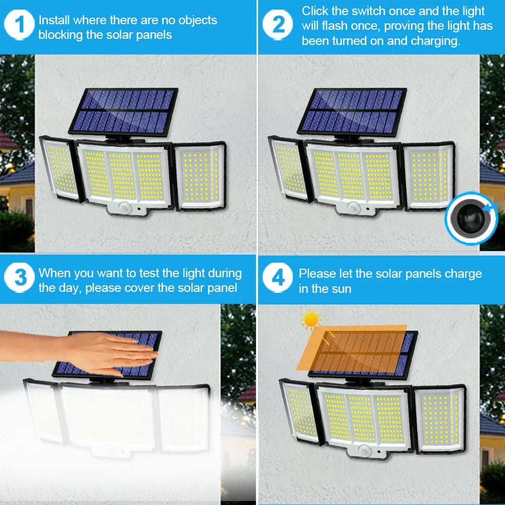 Solar Wall Light 328/348 LED | Super Bright Motion Sensor Outdoor Security Light - SunTweet