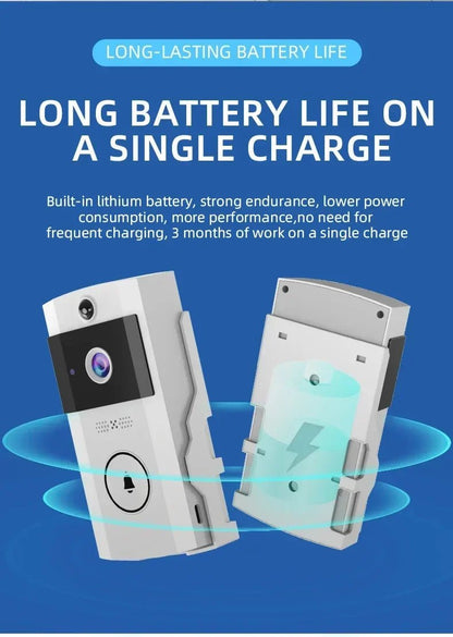 Solar Wireless Video Doorbell | WiFi Smart Door Camera with Intercom &amp; Peephole - SunTweet