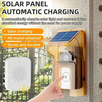 Solar Wireless Video Doorbell | WiFi Smart Door Camera with Intercom &amp; Peephole - SunTweet