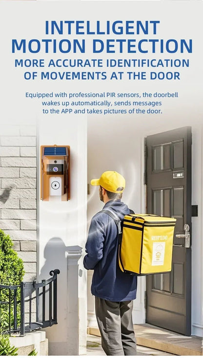Solar Wireless Video Doorbell | WiFi Smart Door Camera with Intercom &amp; Peephole - SunTweet
