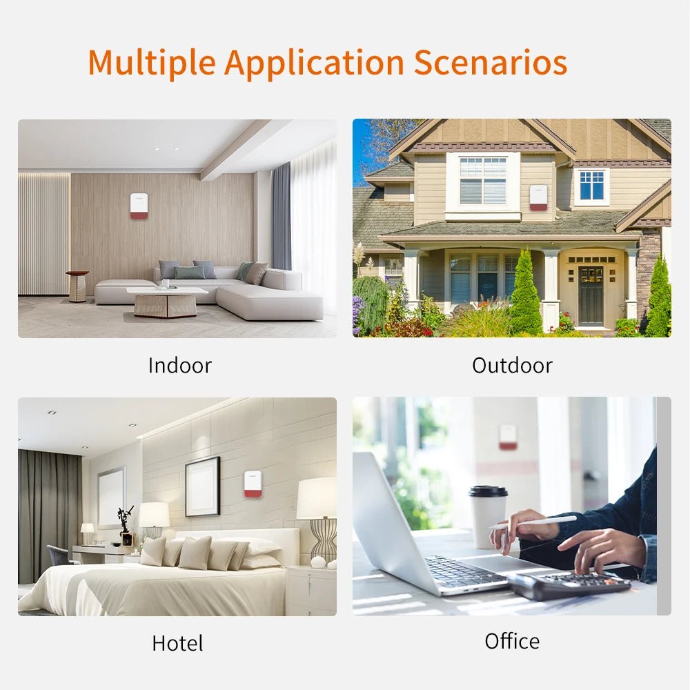 Staniot Wireless Strobe Siren 120dB | Solar Powered Indoor &amp; Outdoor Alarm - SunTweet