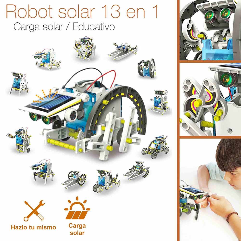 STEM 13 - in - 1 Solar Robot Kit | DIY Science Toy for Kids Age 8 - 12 - SunTweet