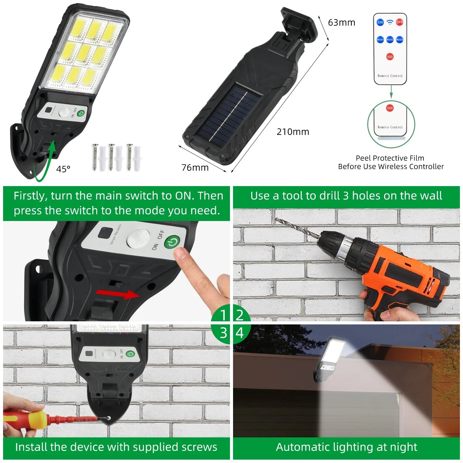 Super Bright Solar Wall Lamp 122 LED - SunTweet